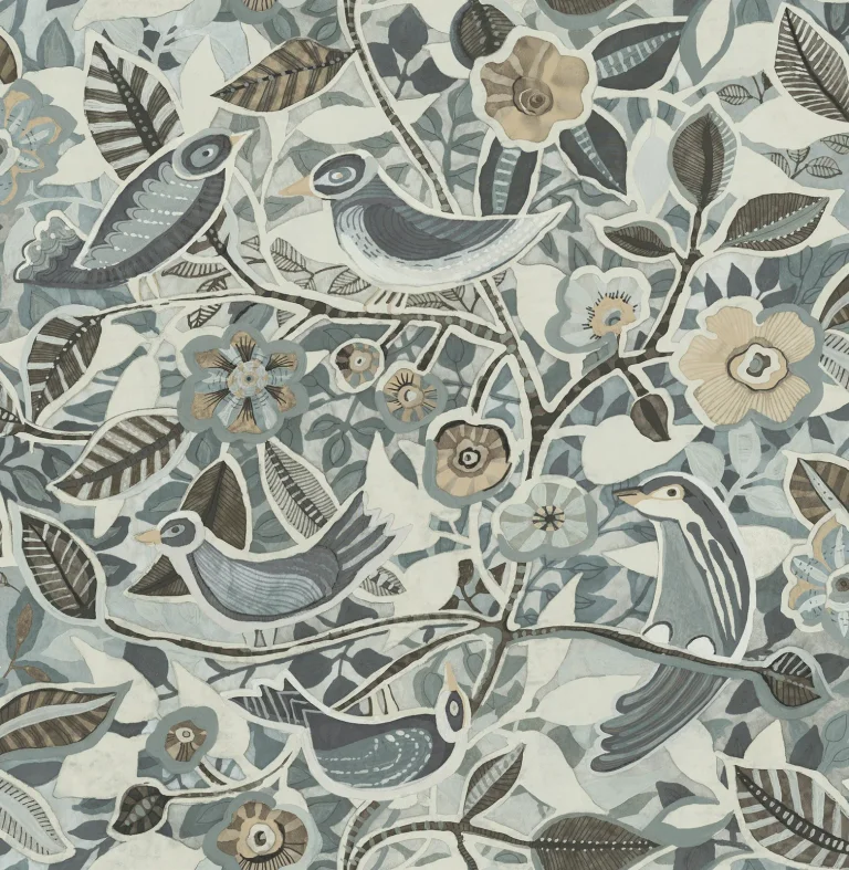 Manette Birds in the Bush Wallpaper - Dark Tones — Ảnh 5