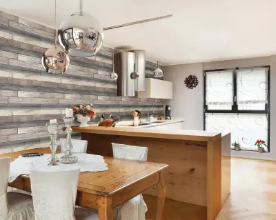 Wood Ashwile Wallpaper - Grey