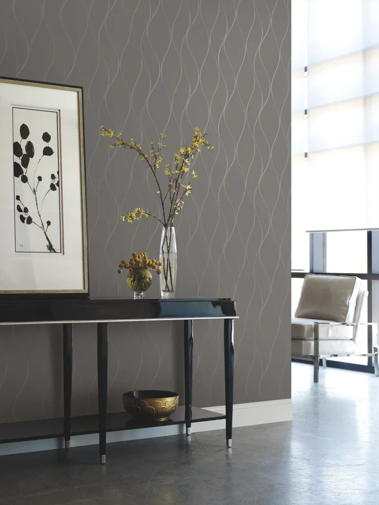 Wavy Stripe Wallpaper - Charcoal — Ảnh 2