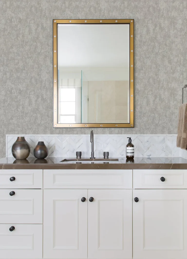 Haliya Metallic Plaster Wallpaper - Silver — Image 2