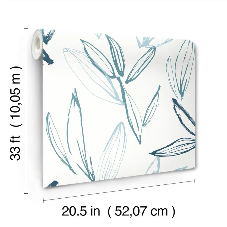 Kenia Leaf Toss Wallpaper - Blue/Green — Ảnh 5