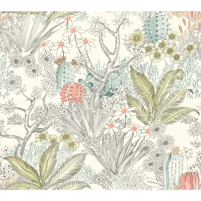 Flowering Desert Wallpaper - Grey — Ảnh 4