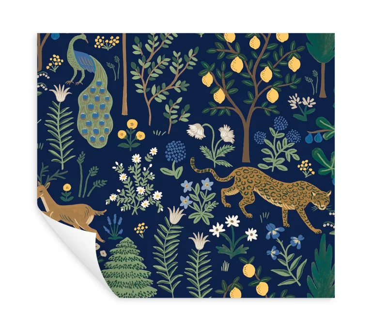 Rifle Paper Co. Menagerie Peel and Stick Wallpaper - Navy — Ảnh 3