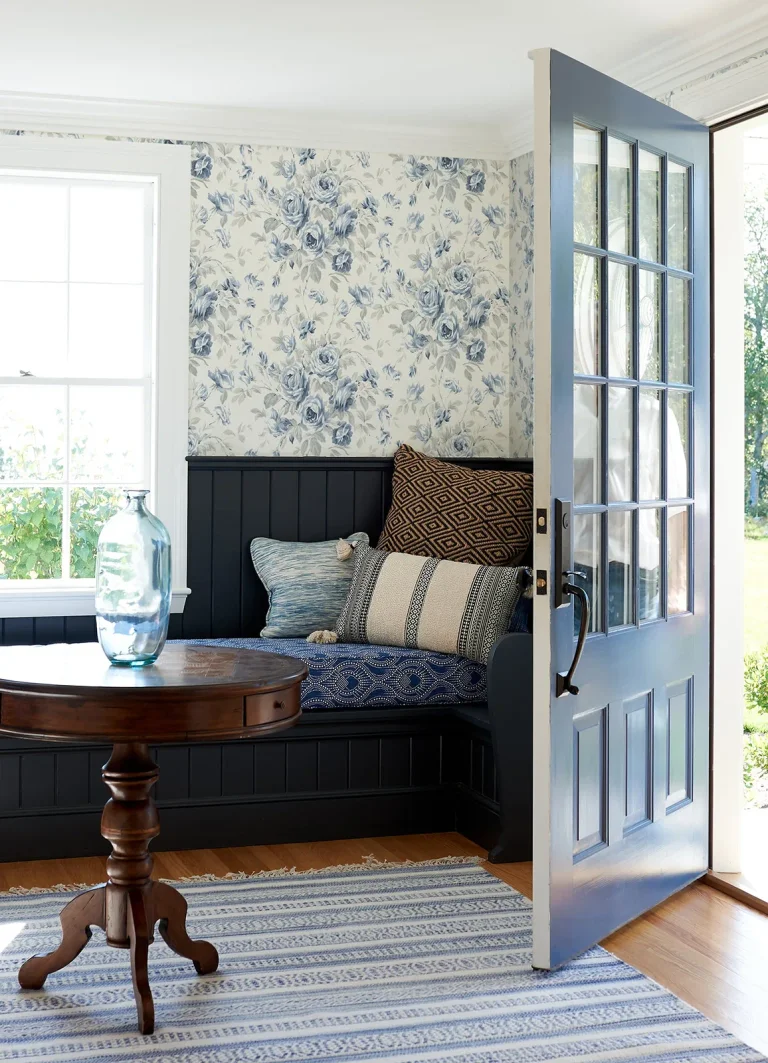 Chesapeake Manon Rose Stitch Wallpaper - Blue — Ảnh 3