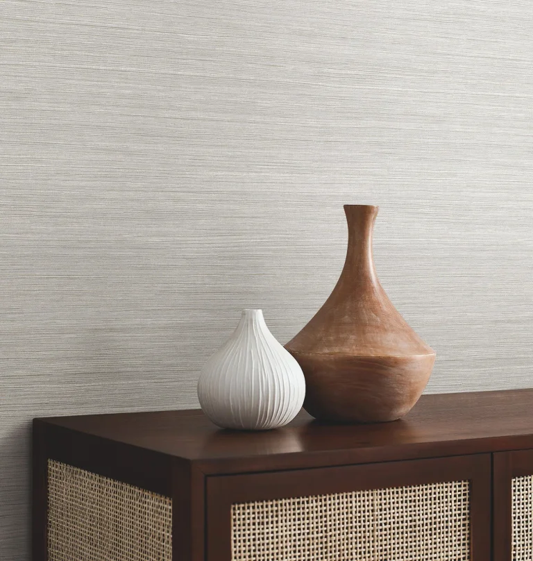 Mystic Faux Grasscloth Wallpaper - Sage — Image 2