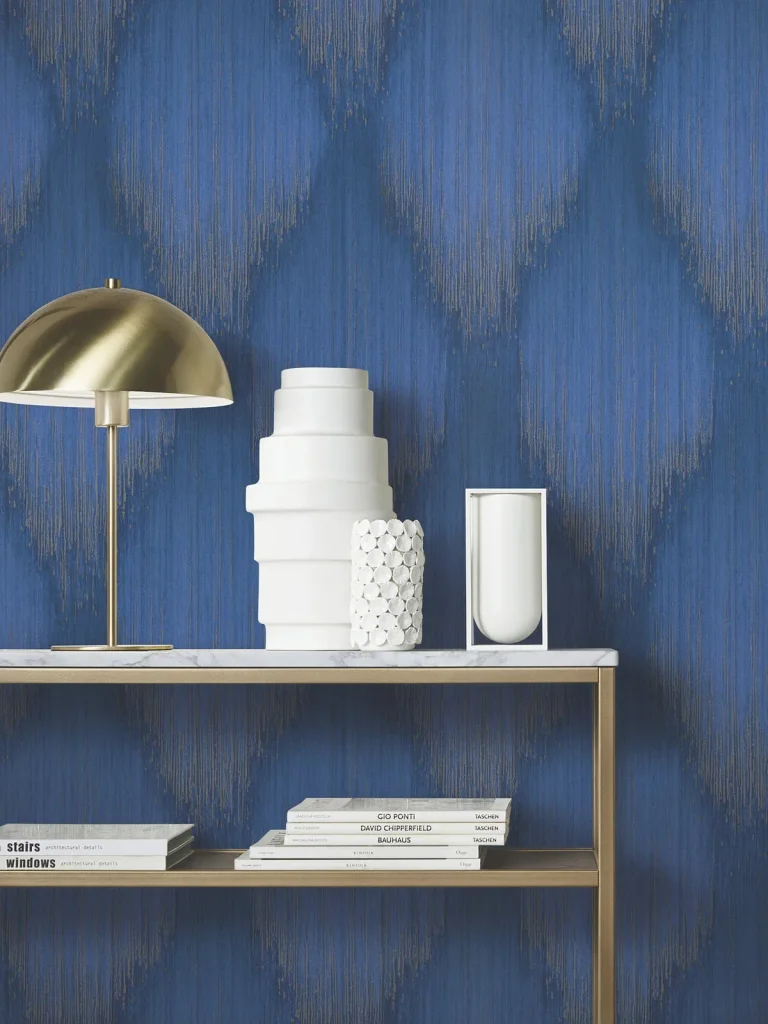 Starfall Metallic Ikat Wallpaper - Sapphire — Ảnh 3