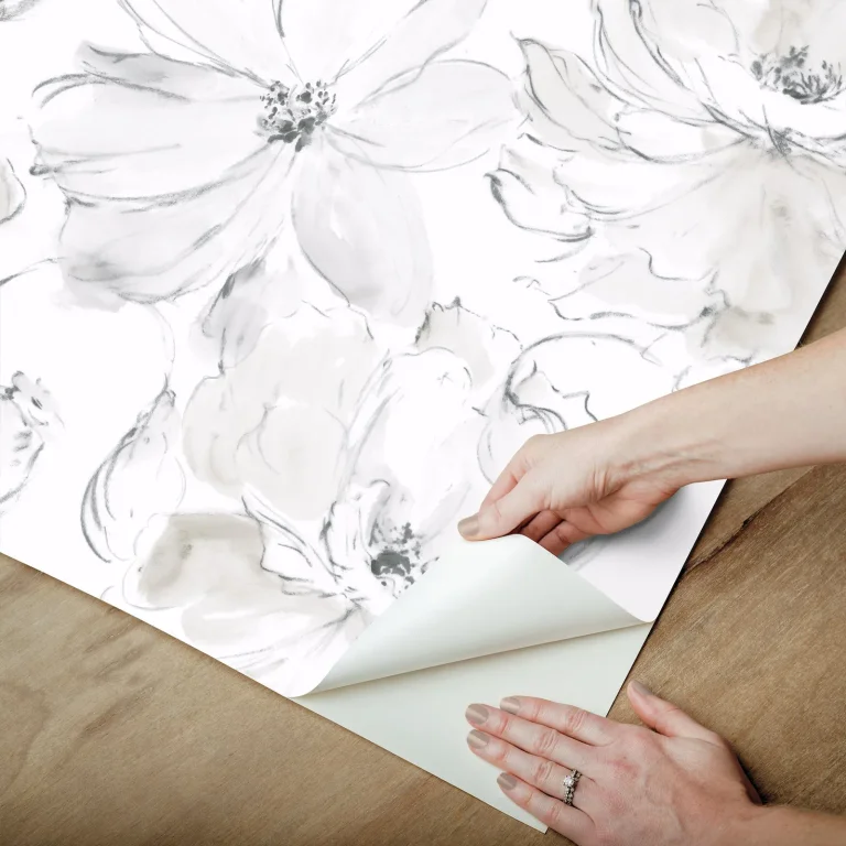 Floral Dreams Peel and Stick Wallpaper - Grey Mix — Ảnh 6