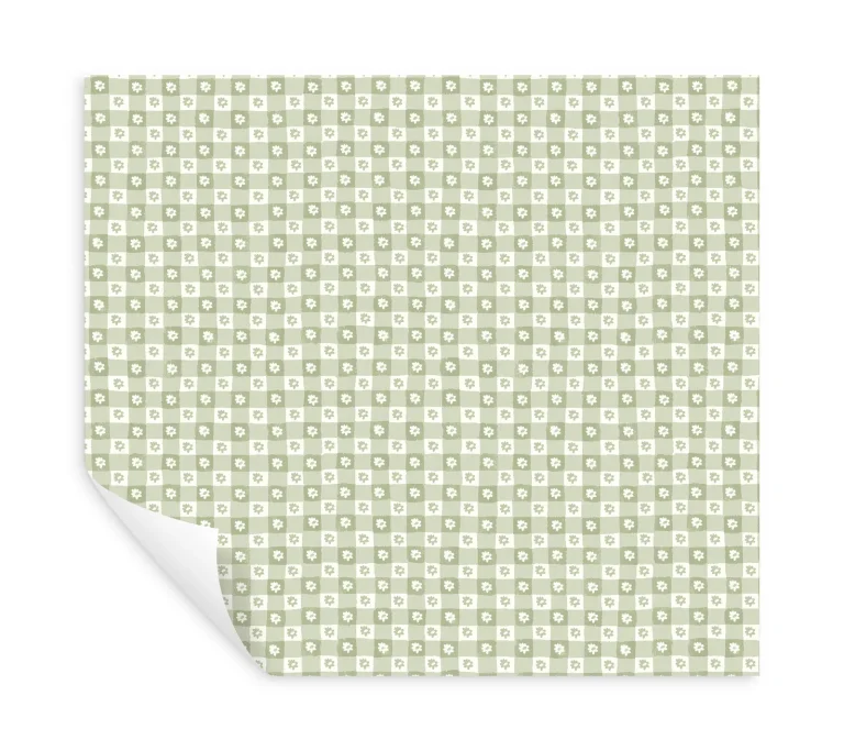 Rifle Paper Co. Daisy Gingham Floral Check Peel and Stick Wallpaper - Green — Ảnh 7
