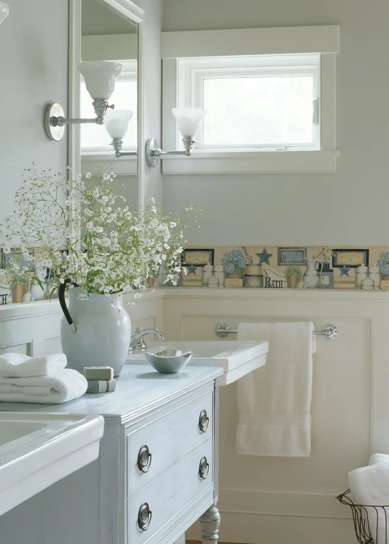 Chesapeake Martha Country Bath Wallpaper Border - Blue — Ảnh 2