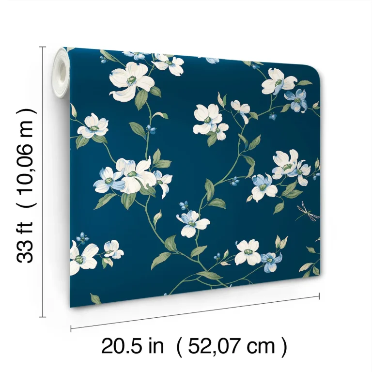Dogwood Wallpaper - Navy — Ảnh 8