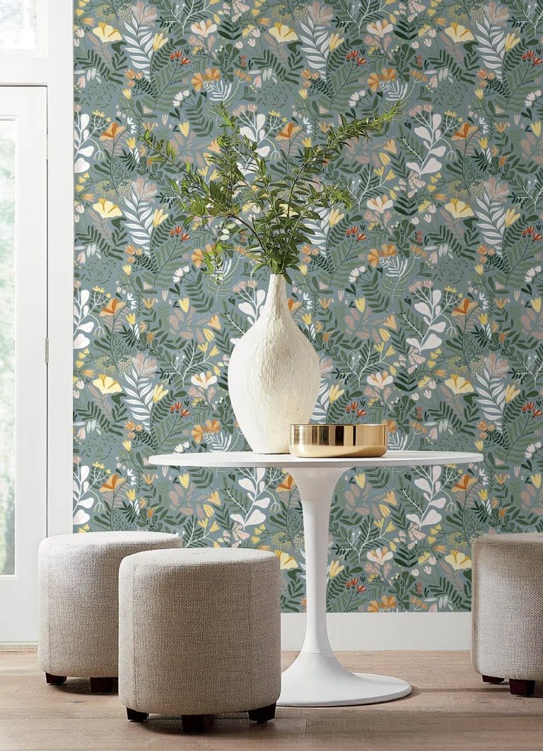 Brittsommar Woodland Floral Wallpaper - Slate — Ảnh 3