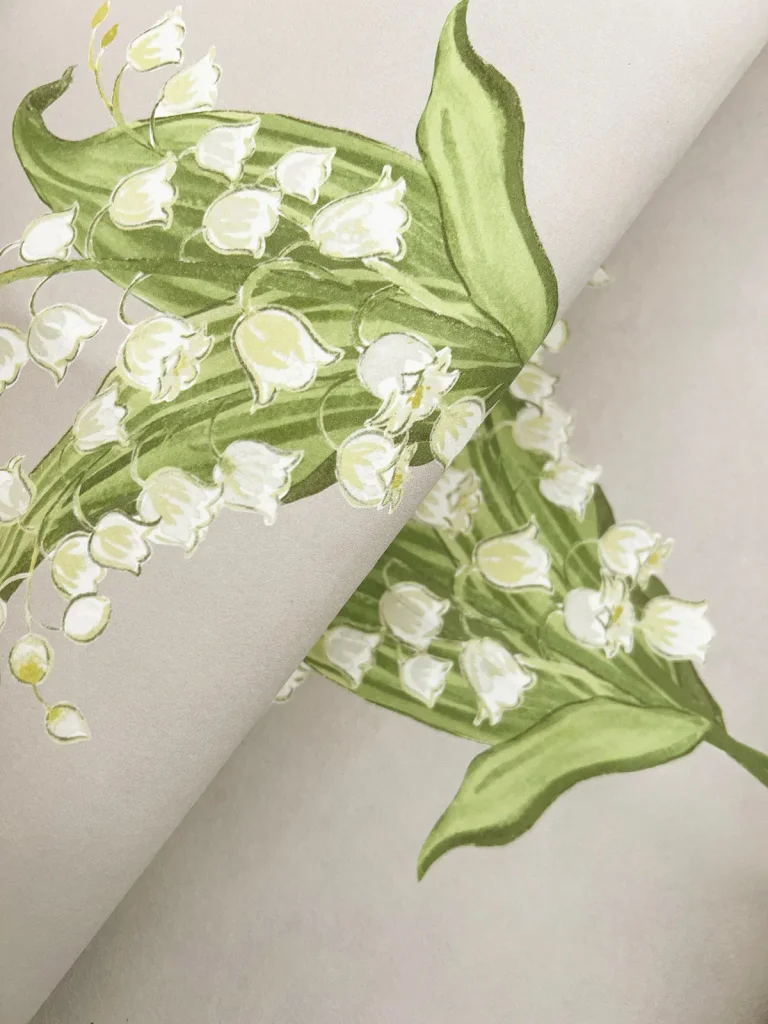 Farmington Lily of the Valley Wallpaper - Stone — Ảnh 2