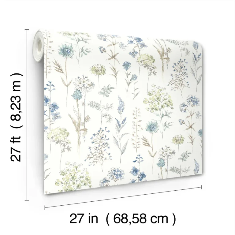 Chesapeake Bergamot Wildflower Wallpaper - Sea Green — Image 6