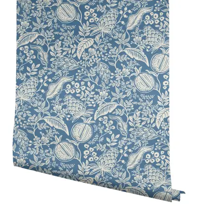 Rifle Paper Co. Pomegranate Peel and Stick Wallpaper - Blue & Ivory