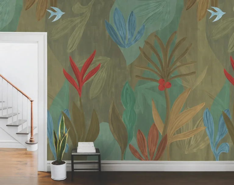 Chambord Gardens Wall Mural - Leaf & Olive — Ảnh 2