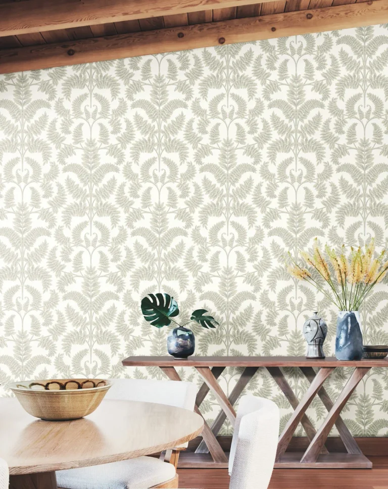 Royal Fern Damask Wallpaper - Beige — Ảnh 2