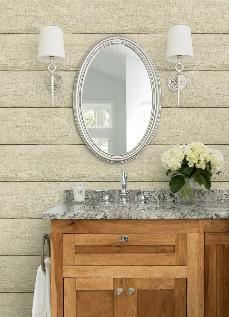 Chesapeake Morgan Distressed Wood Wallpaper - Wheat — Image 3