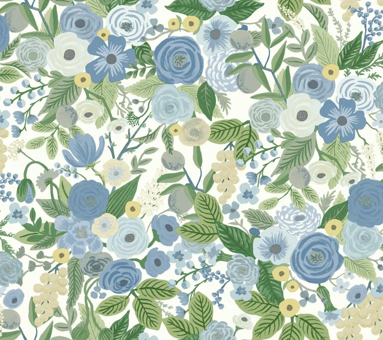 Rifle Paper Co. Garden Party Peel and Stick Wallpaper - Blue & Green Multi — Ảnh 5