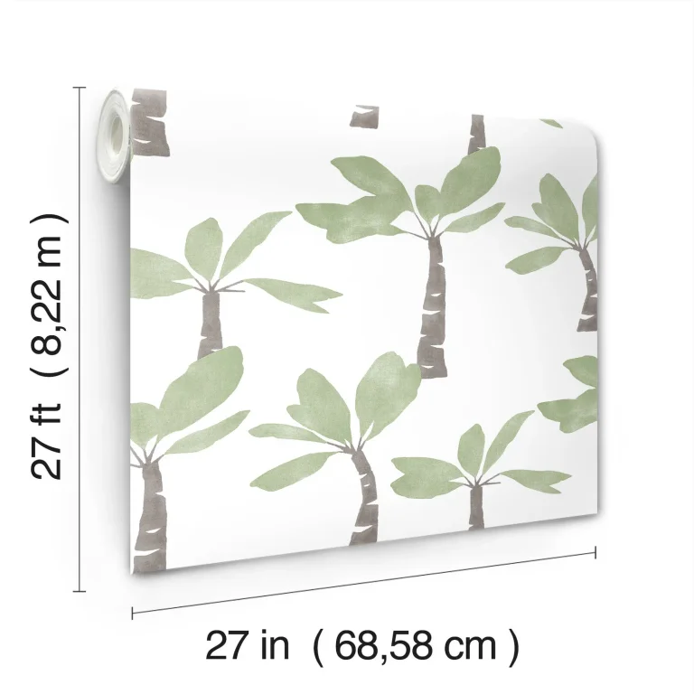 Painted Oasis Wallpaper - Leaf Green — Ảnh 4