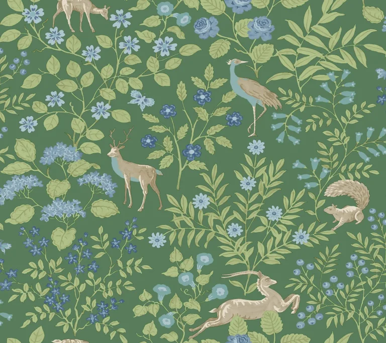 Erin & Ben Woodland Floral Peel and Stick Wallpaper - Meadow Green — Image 5