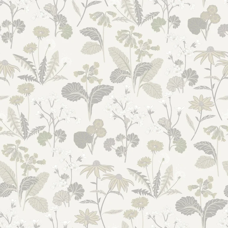Magdalena Dandelion Wallpaper - Light Grey — Ảnh 3
