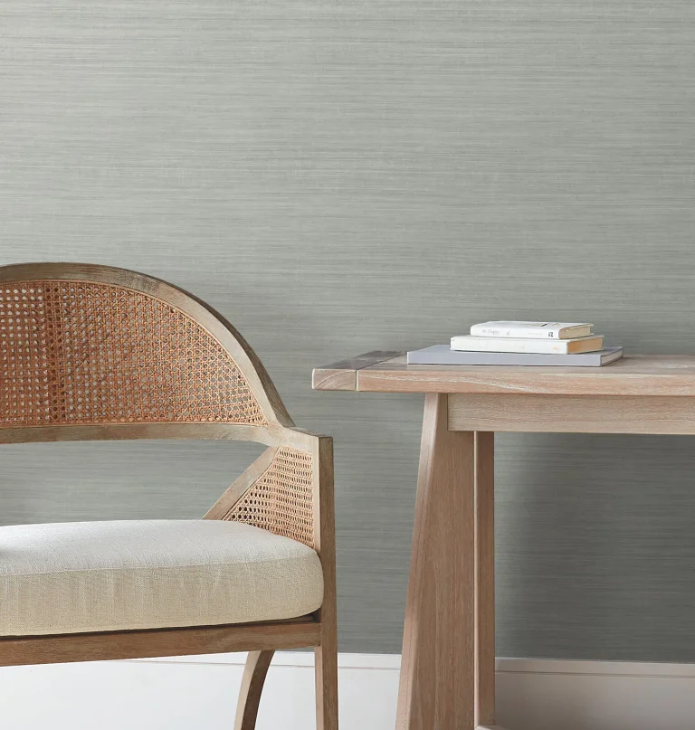 Silk Essence Faux Fabric Wallpaper - Light Green — Ảnh 5