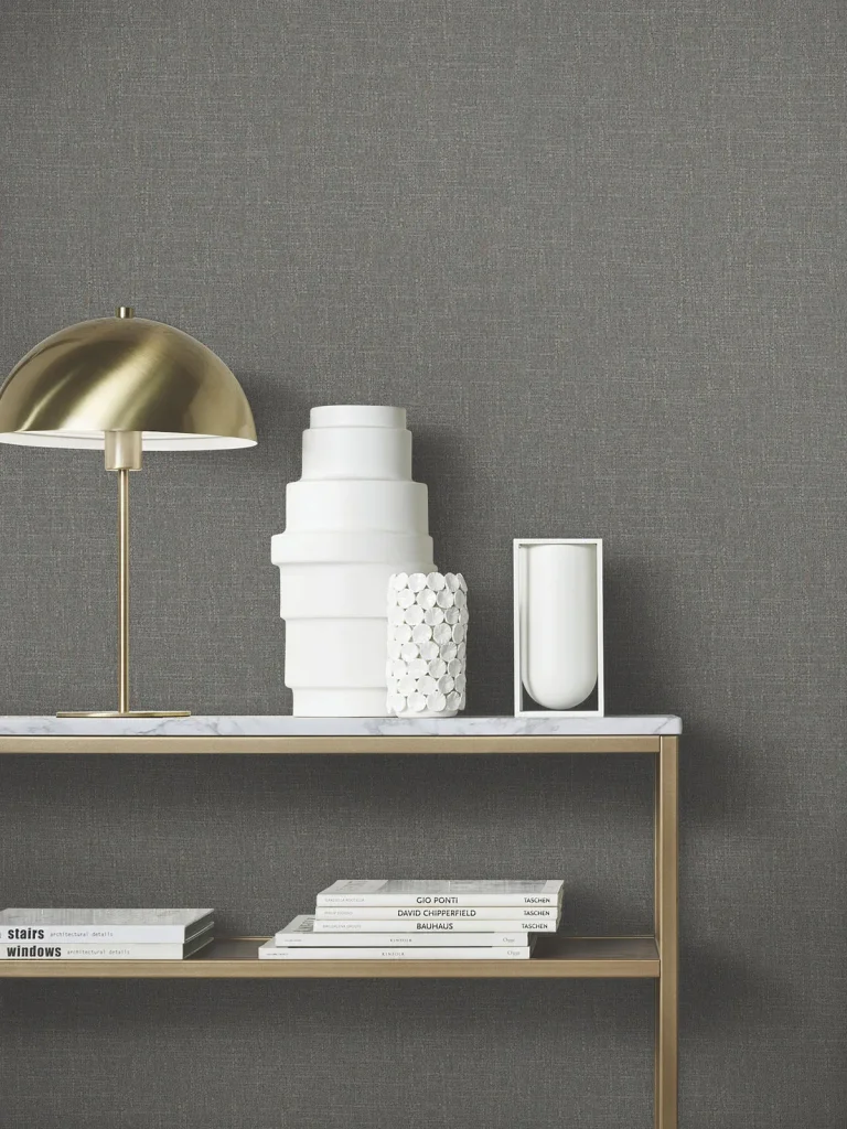 Highland Tweed Faux Fabric Wallpaper - Charcoal