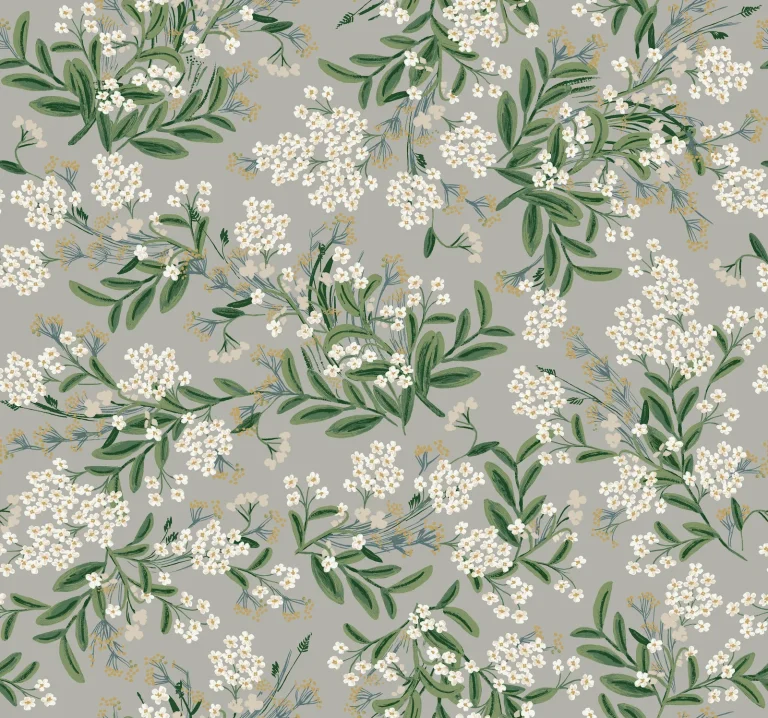 Rifle Paper Co. Cornflower Wallpaper - Grey — Ảnh 3