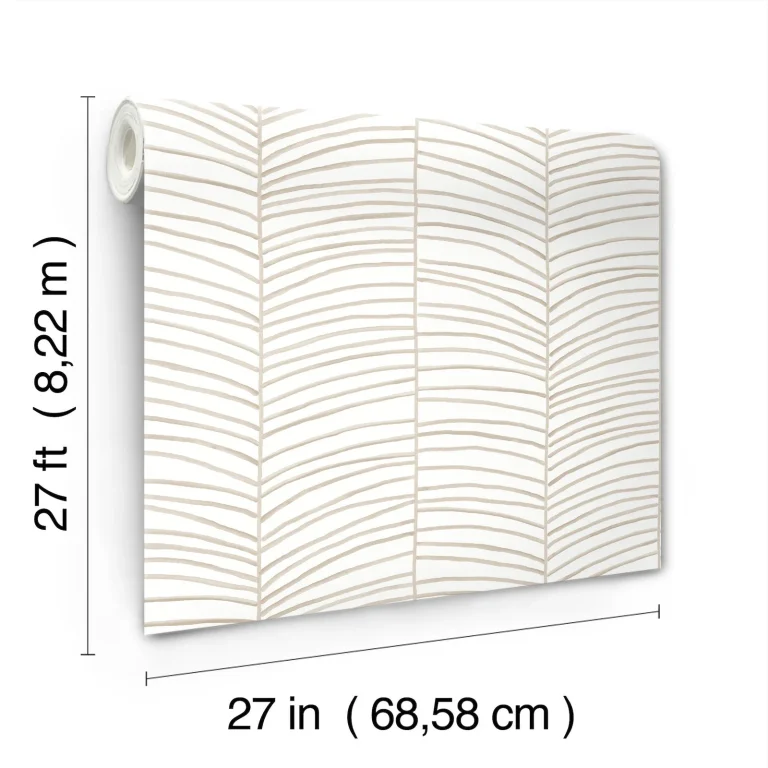 Cascade Palm Chevron Wallpaper - Dune — Image 7