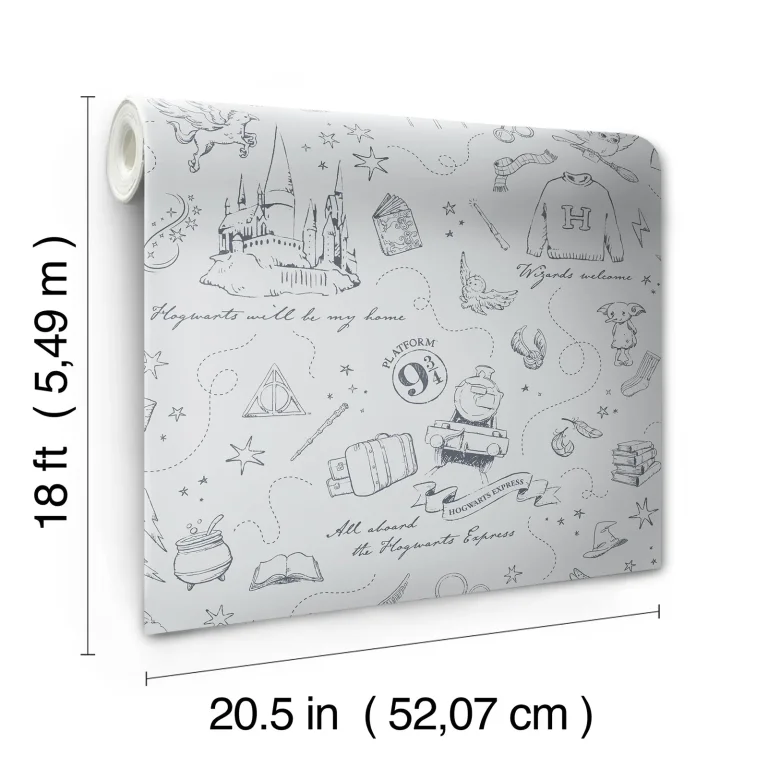 Harry Potter Magical Moments Trail Peel and Stick Wallpaper - Grey — Ảnh 7