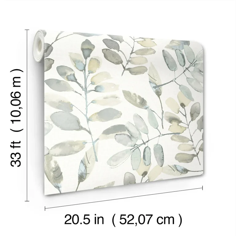 Chesapeake Pinnate Leaves Wallpaper - Grey — Image 5