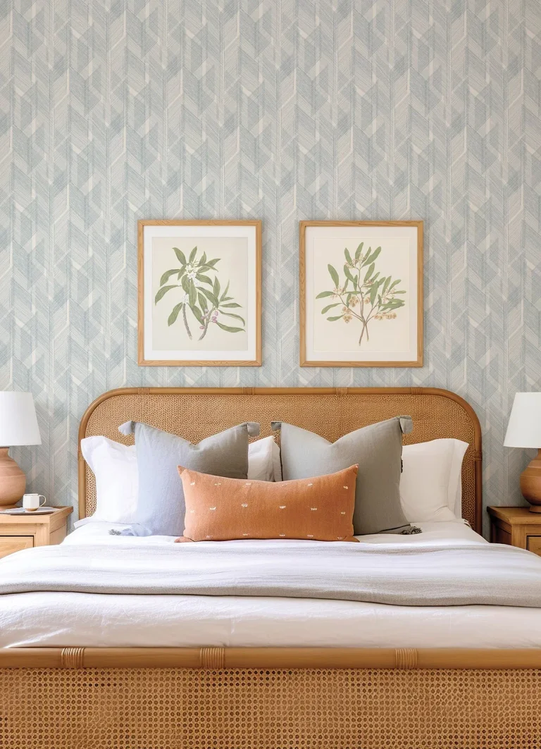 Bryant Crosshatch Wallpaper - Blue — Image 3