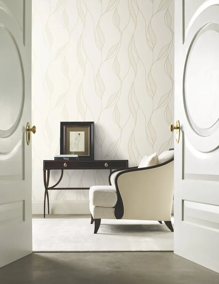 Ronald Redding Society Hill Abstract Leaf Wallpaper - White — Ảnh 5