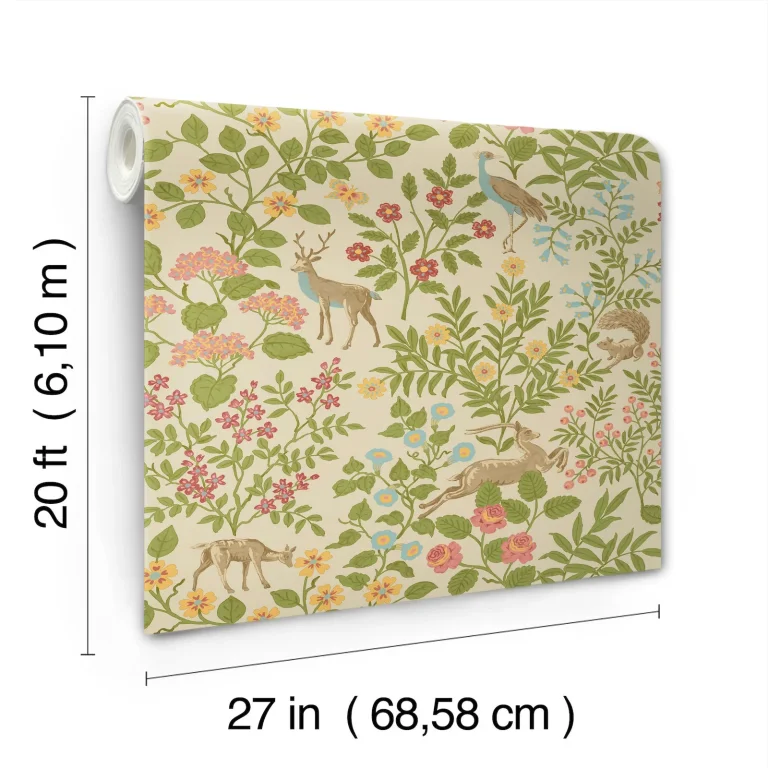 Erin & Ben Woodland Floral Peel and Stick Wallpaper - Linen — Ảnh 3