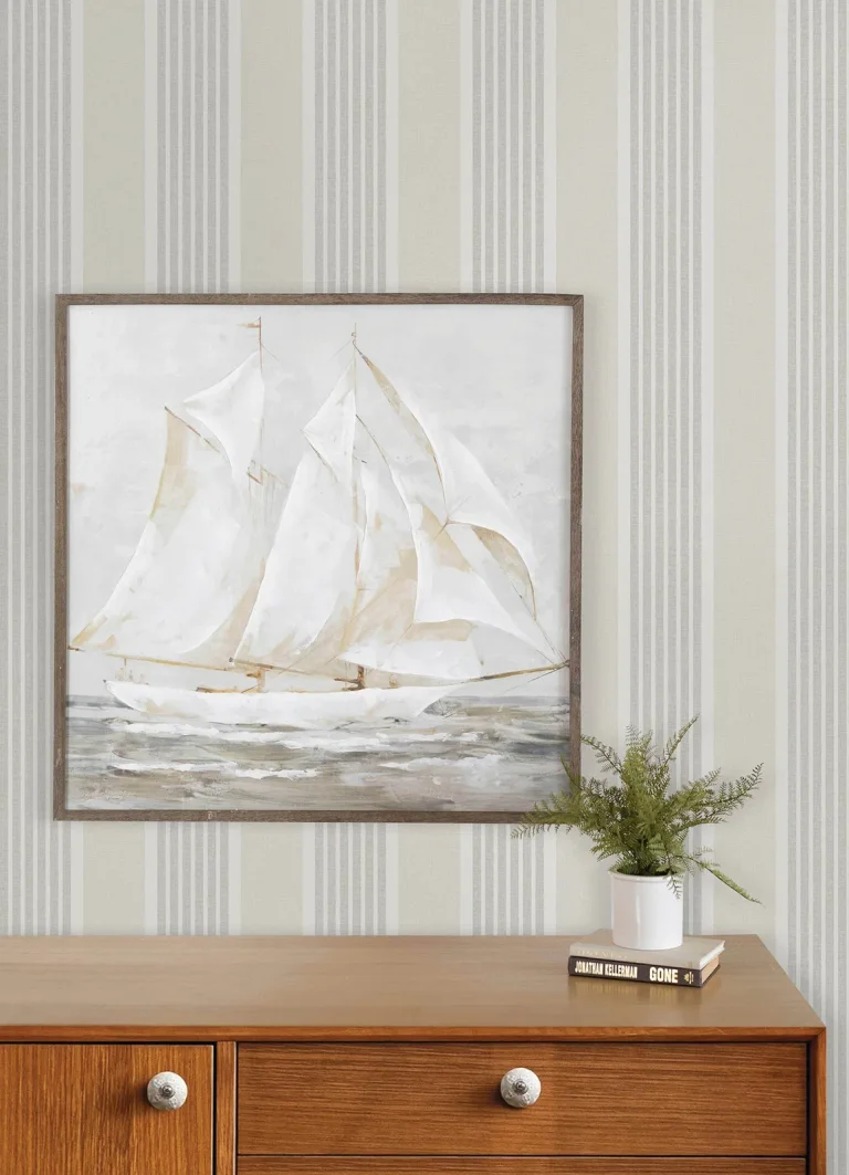 Chesapeake Bingley Embellished Stripe Wallpaper - Light Grey — Ảnh 6