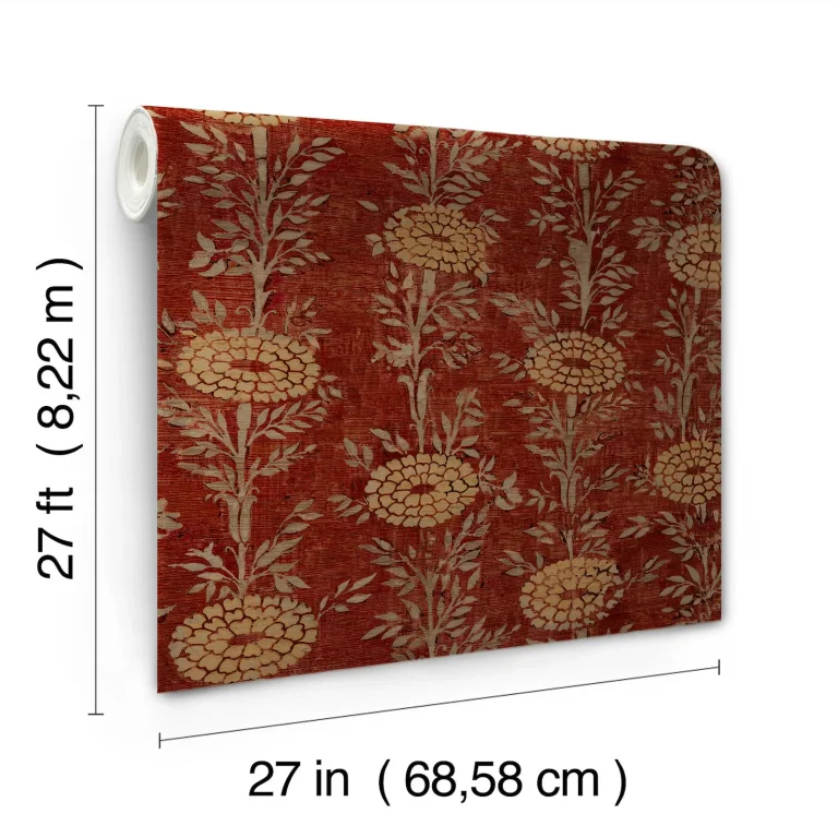 Ronald Redding French Marigold Wallpaper - Red & Gold — Ảnh 3