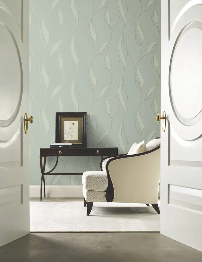 Ronald Redding Society Hill Abstract Leaf Wallpaper - Mint — Ảnh 5