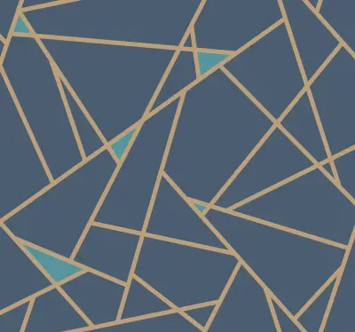 Prismatic Wallpaper - Navy & Gold Metallic