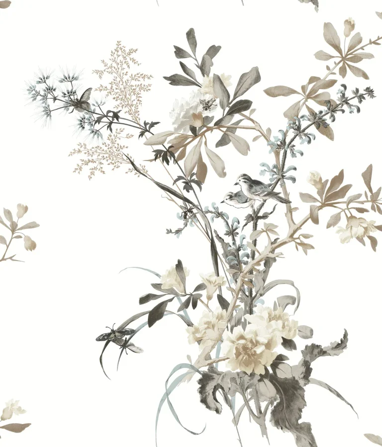 Wild Flowers Peel and Stick Wallpaper - Neutral & Jade — Ảnh 5
