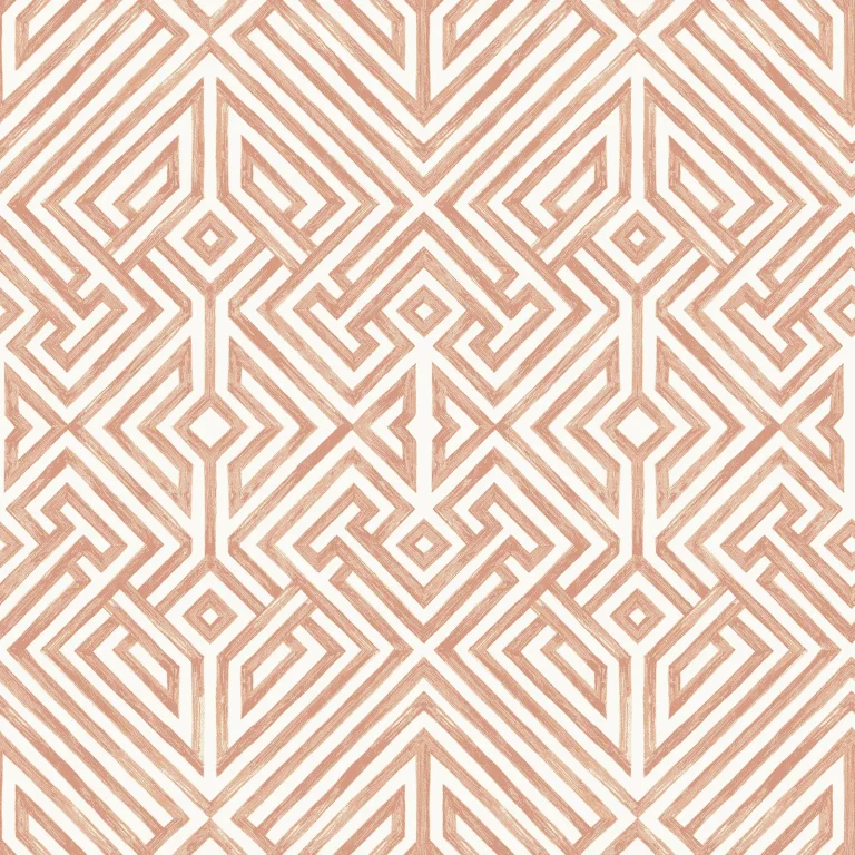 Lyon Geometric Key Wallpaper - Coral — Image 2