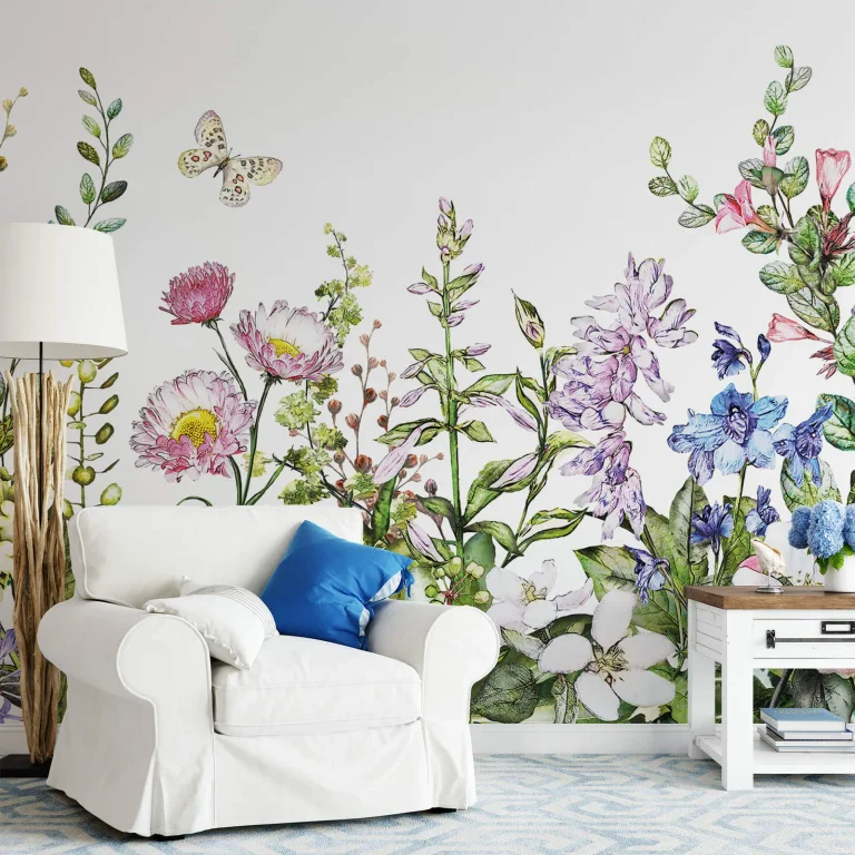 Summer Flowers - Wall Mural 5440 - 8 Panel - 384cm x 260cm — Ảnh 2