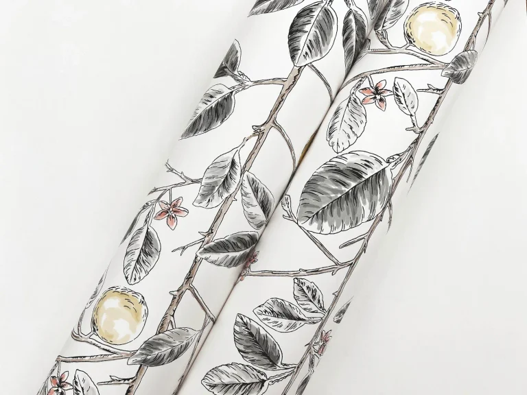 Limoncello Toile Wallpaper - Black — Image 8