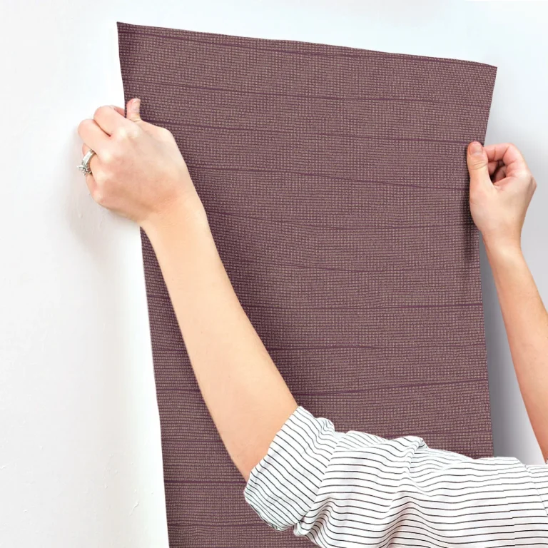 Natural Grid Wallpaper - Mulberry — Image 7