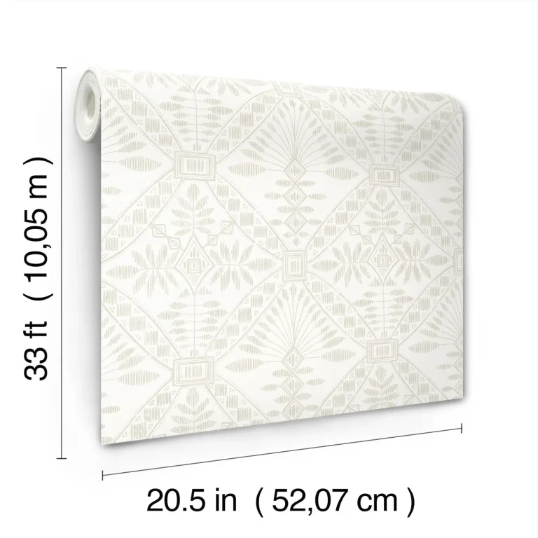 Chesapeake Emmarie Geometric Wallpaper - Light Grey — Ảnh 3