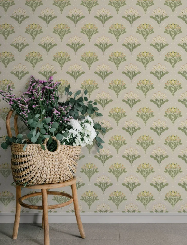 Maj Floral Damask Wallpaper - Light Grey — Ảnh 3