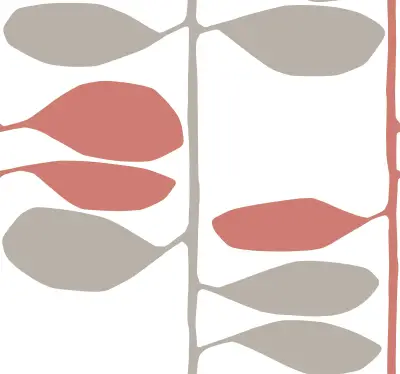 Sculpted Vines Wallpaper - Vermillion & Graphite