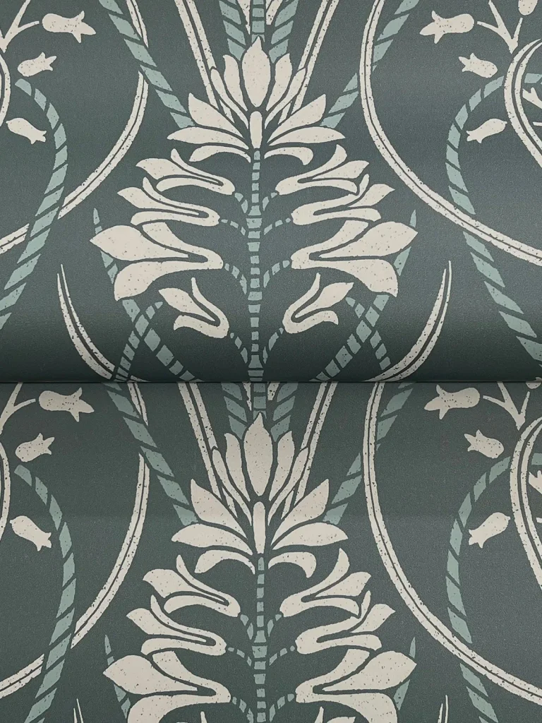 Rosalind Iris Damask Wallpaper - Teal — Ảnh 4