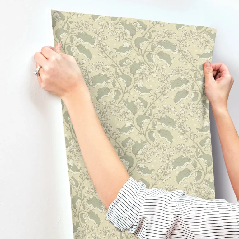 Syren Dainty Floral Wallpaper - Light Green — Ảnh 3