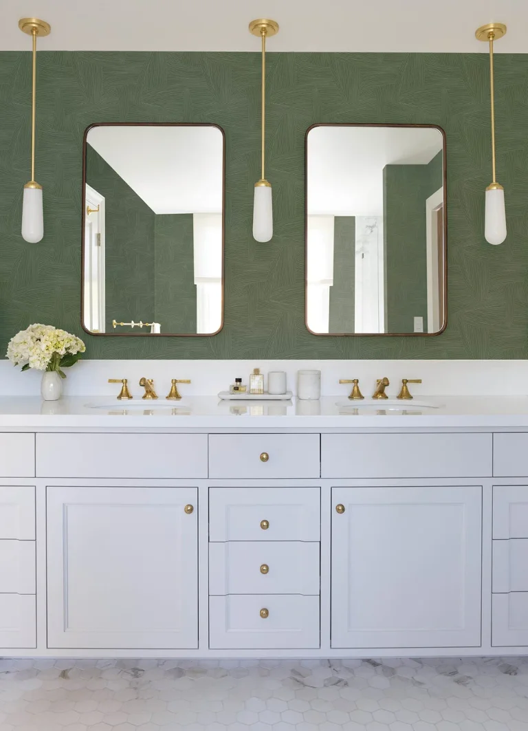 Reid Woven Geometric Wallpaper - Evergreen — Ảnh 2