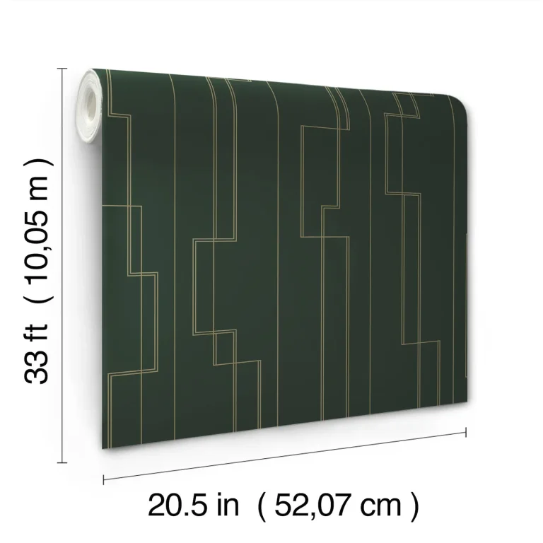 Anson Deco Detailing Wallpaper - Evergreen — Ảnh 7
